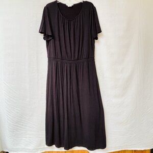 Boden Midi Dress Womens 10 Black Classic Festival Goth Whimsy Fairy Party